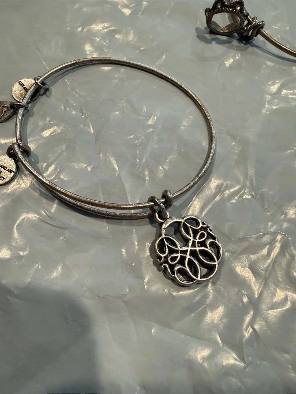 Alex and Ani Mixed Metal Charm Bangle Set  of 9 bracelets in Gold silver copper
